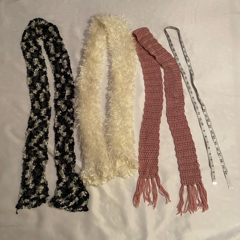 Elegant Women's Scarf Set - Black, Cream,‎ Dusty Rose/Pink, OS